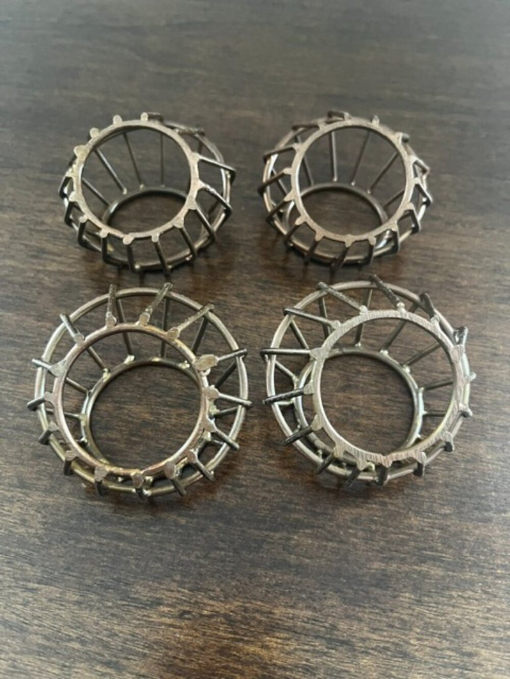 Kirklands Bronze Metal Cage Napkin Rings - Set of 4 - Picture 2 of 6